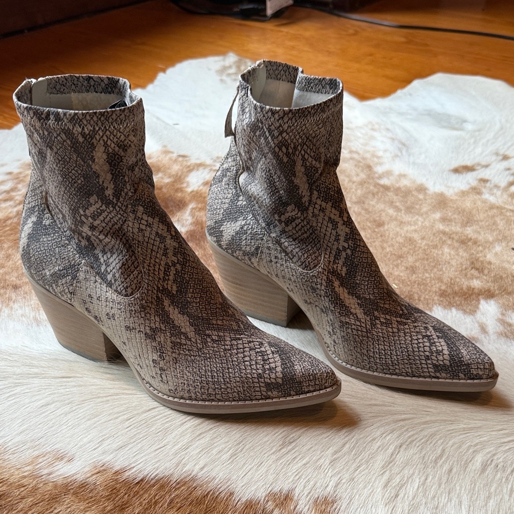Dolce Vita Snakeskin Ankle Boots